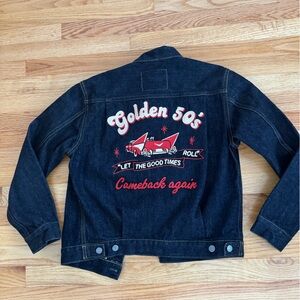 The Flat Head Selvedge Chain Stitch Golden 50s Denim Jacket RARE Japan Sz 38/S